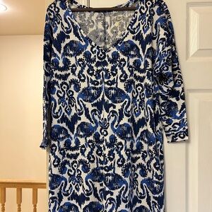 Lilly Pulitzer Blue and White Long Sleeve Dress